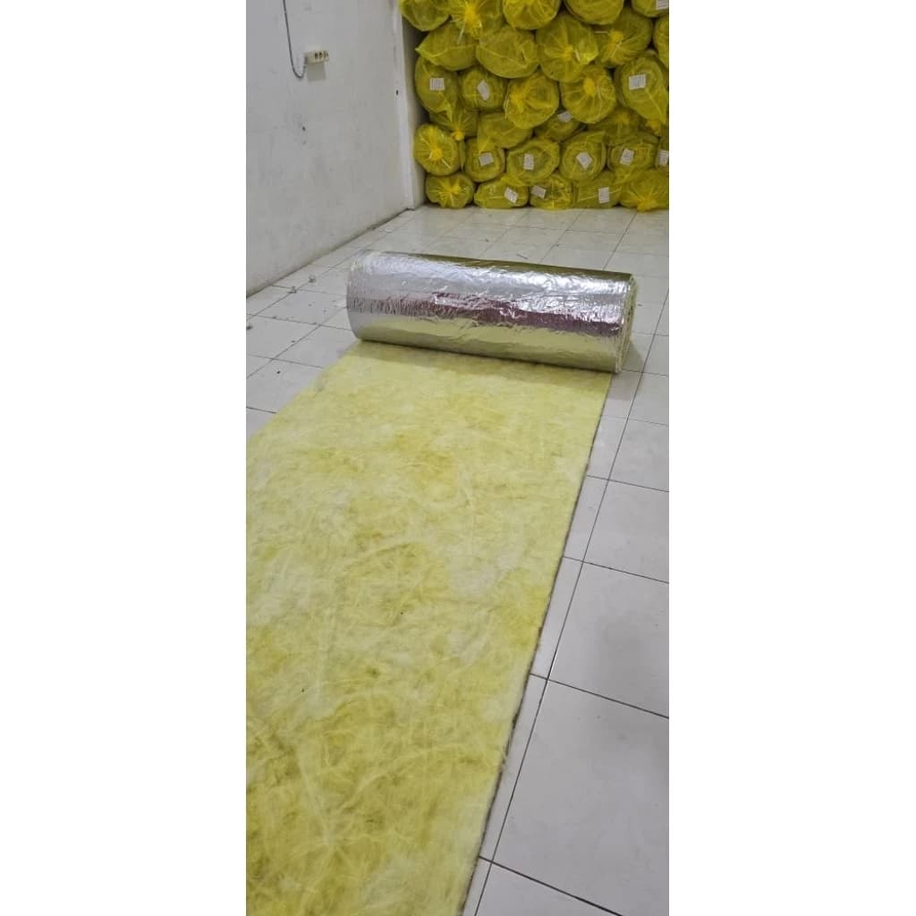 GLASS WOOL FOIL 1 SISI TEBAL 25 MM LEBAR 120 CM PANJANG 20 METER - gambar 2